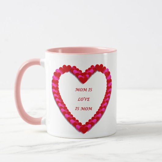 Mooie rode en roze Moederdag mok (Links)