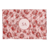 Mooie rode en roze monogramkussenslopen kussensloop (Voorkant-Links)