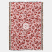 Mooie rode en roze monogramworpdeken deken (Voorkant Verticaal)