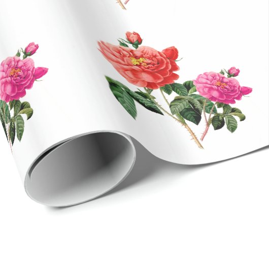 mooie  rode en roze roze roze bloemen cadeaupapier (Rol Hoek)