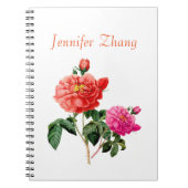 mooie  rode en roze roze roze bloemen notitieboek (Voorkant)