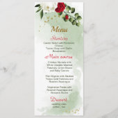 mooie rode en witte bloemen groen botanisch menu (Voorkant)