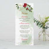 mooie rode en witte bloemen groen botanisch menu (Staand voorkant)