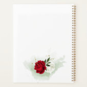 Mooie rode en witte bloemen groen planner (Achterkant)