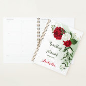 Mooie rode en witte bloemen groen planner (Display)