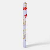 Mooie rode en witte bloempatroon gepersonaliseerd Case-Mate iPhone case (Achterkant / Rechts)