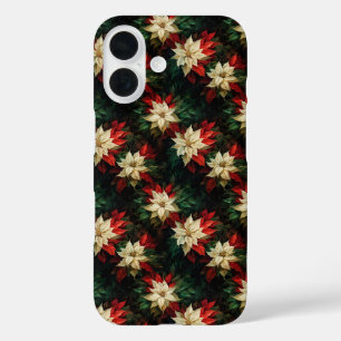 Mooie rode en witte poinsettia's iPhone 16 hoesje