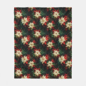 Mooie Rode en Witte Poinsettia's Fleece Deken (Voorkant)