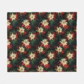 Mooie Rode en Witte Poinsettia's Fleece Deken (Voorkant (Horizontaal))