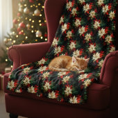 Mooie Rode en Witte Poinsettia's Fleece Deken