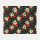 Mooie rode en witte poinsettia's fleece deken (Voorkant (Horizontaal))