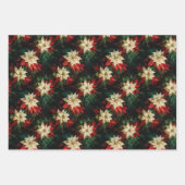 Mooie rode en witte poinsettia's inpakpapier vel (Voorkant 3)