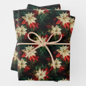 Mooie rode en witte poinsettia's inpakpapier vel (In situ)