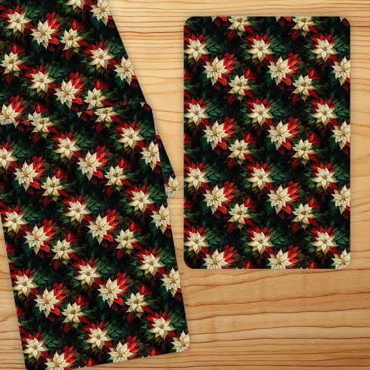 Mooie rode en witte poinsettia's pokerkaarten