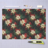 Mooie rode en witte poinsettia's tissuepapier (Craft)