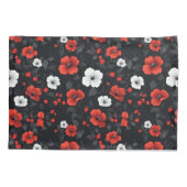 Mooie rode en witte Rozen zwarte achtergrond Kussensloop (Achterkant-Links)