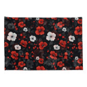 Mooie rode en witte Rozen zwarte achtergrond Kussensloop (Achterkant-Rechts)