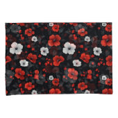 Mooie rode en witte Rozen zwarte achtergrond Kussensloop (Voorkant-Rechts)