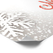 Mooie rode en witte typografie Snowflakes Poster (Hoek)