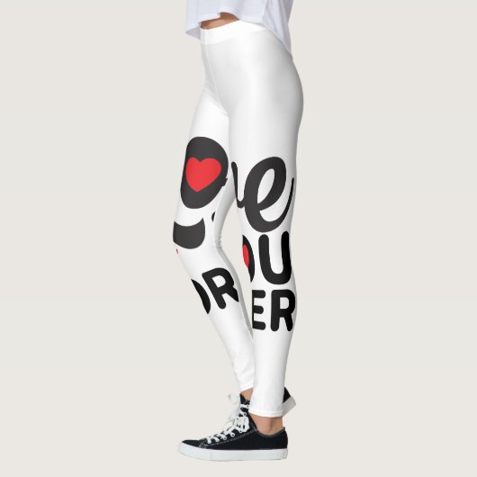 Mooie rode en witte Valentijnsdagen Leggings (Links)