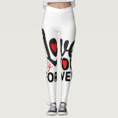 Mooie rode en witte Valentijnsdagen Leggings (Voorkant)