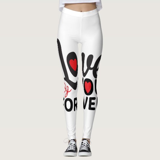 Mooie rode en witte Valentijnsdagen Leggings (Voorkant)