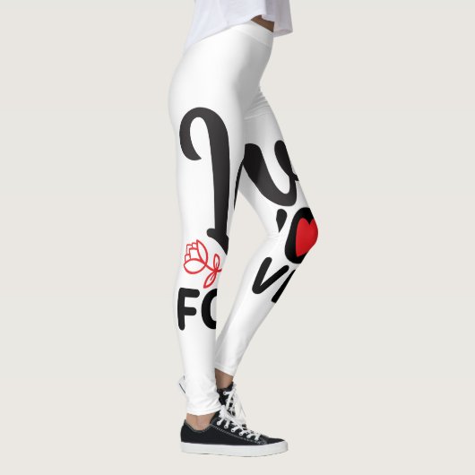 Mooie rode en witte Valentijnsdagen Leggings (Rechts)