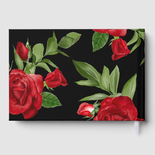 Mooie rode en zwarte bruiloft met echte gastenboek (Achterkant)