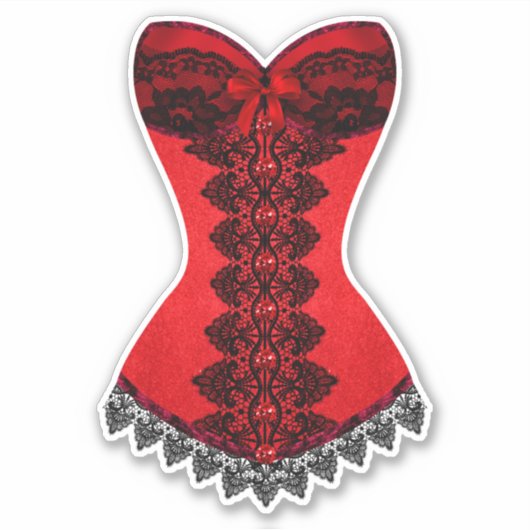 Mooie rode en zwarte lingerie sticker (Voorkant)