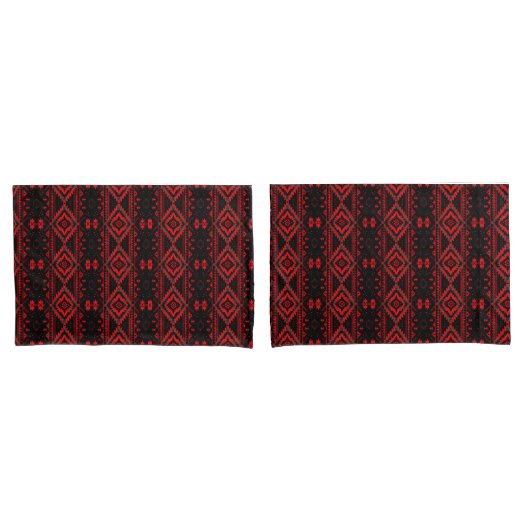 Mooie rode en zwarte Native American patroon Kussensloop (Voorkant-Set)