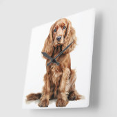 MOOIE RODE ENGELSE COCKER SPANIEL HOND VIERKANTE KLOK (Hoek)
