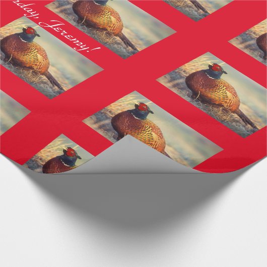 Mooie rode fazant cadeaupapier (Hoek)