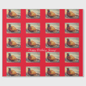 Mooie rode fazant cadeaupapier (Vlak)