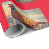 Mooie rode fazant cadeaupapier (Rol Hoek)