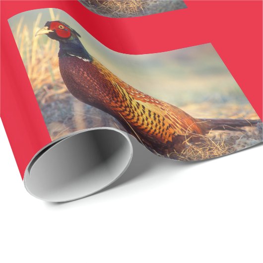 Mooie rode fazant cadeaupapier (Rol Hoek)