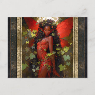 Mooie rode fee vrouw fantasy kunst briefkaart