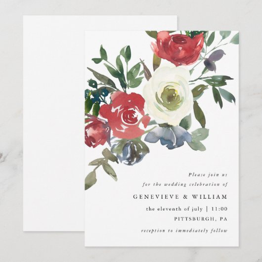 Mooie Rode Floral en Greenery Wedding (Voorkant / Achterkant)