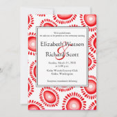 Mooie rode funky bloemen bruiloft uitnodiging (Voorkant)