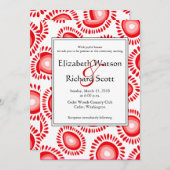 Mooie rode funky bloemen bruiloft uitnodiging (Voorkant / Achterkant)