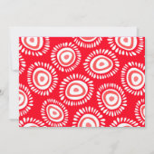 Mooie rode funky bloemen bruiloft uitnodiging (Achterkant)