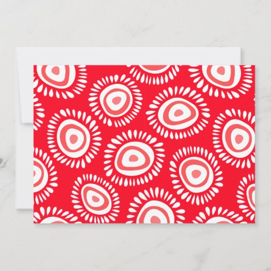 Mooie rode funky bloemen bruiloft uitnodiging (Achterkant)