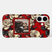 Mooie Rode Gardenia's Bloemblad Boho Bruiloft Case-Mate iPhone Case (Achterkant (horizontaal))