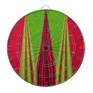 Mooie rode gele groene fractal kunst ontwerp dartbord
