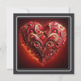 Mooie rode gesneden scroll hart Valentijn Feestdagenkaart