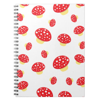 Mooie Rode Gevlekte Paddenstoelen Patroon Notitieboek