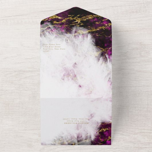 Mooie rode granaat kristalgeode all in one uitnodiging (Buitenkant)