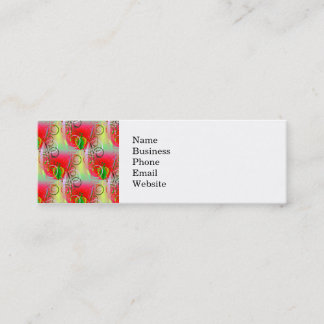 Mooie rode groene boerenvinnen mini visitekaartje