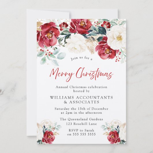 Mooie rode, groene kerstfeestdag kaart (Voorkant)