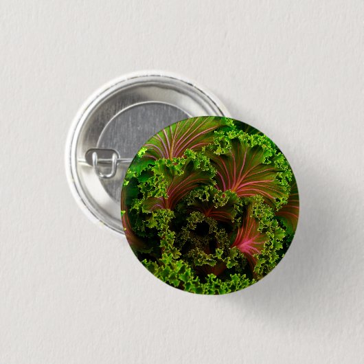 Mooie, rode, groene lederen uit de kool ronde button 3,2 cm (Voorkant /achterkant)