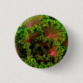 Mooie, rode, groene lederen uit de kool ronde button 3,2 cm (Voorkant)